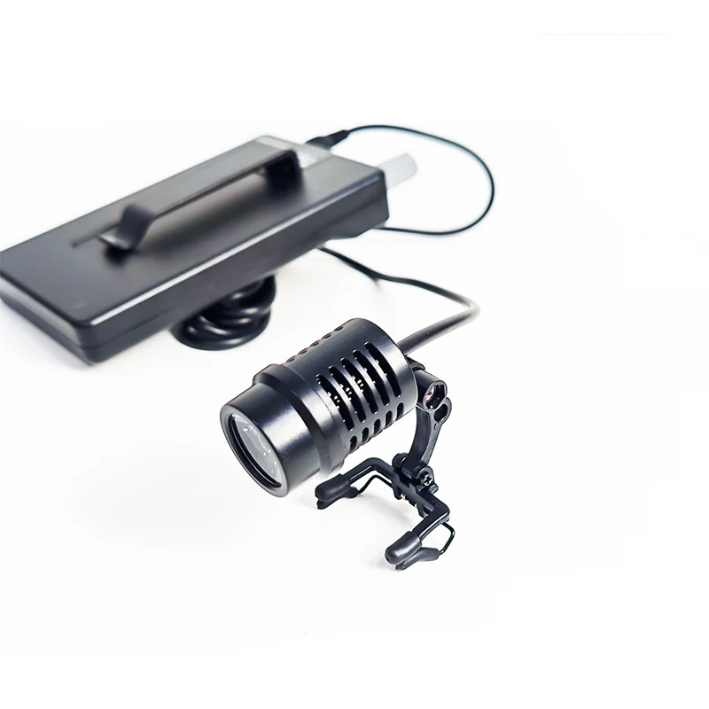 Burite 3W Lampada frontale 50000lux con filtro Dentista dentale Lenti di ingrandimento Uso da laboratorio Fari stile clip da cintura con batteria 12 ore