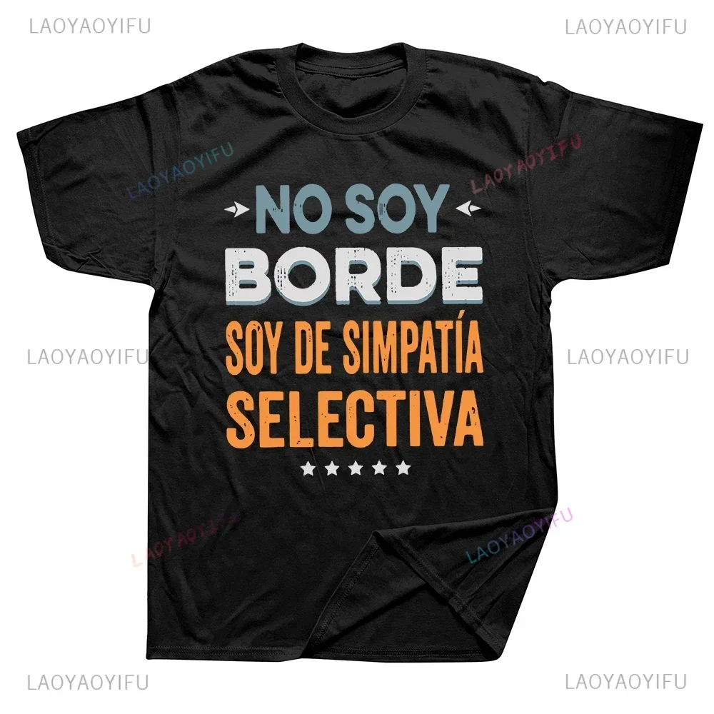 Camiseta informal con estampado en español, ropa de calle holgada, Hipster, Hip Hop