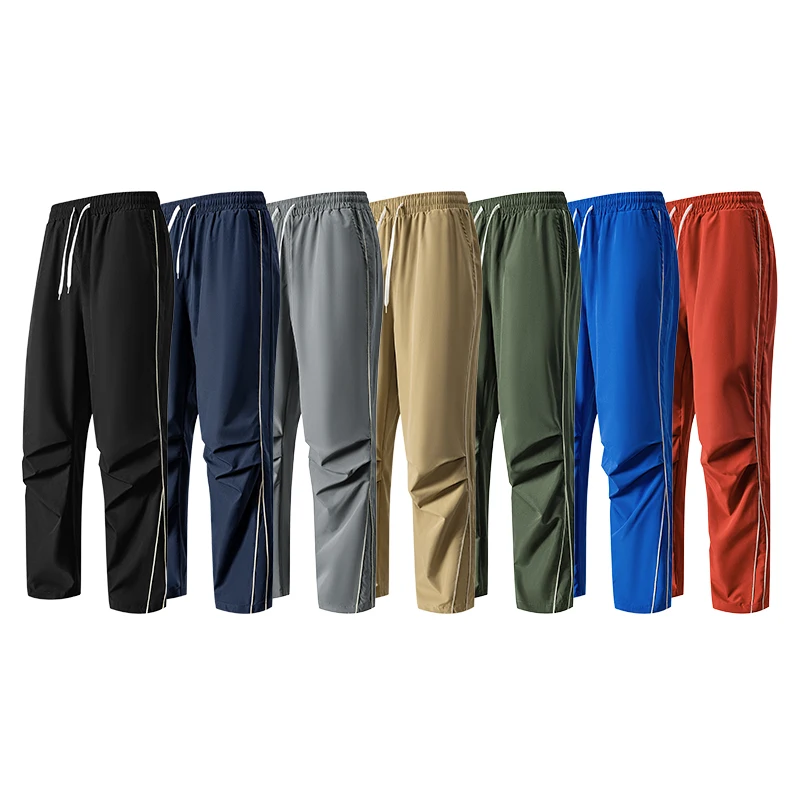 

Мужские быстросохнущие повседневные брюки, легкие спортивные штаны с боковыми полосками для бега, тренировок и повседневной носки