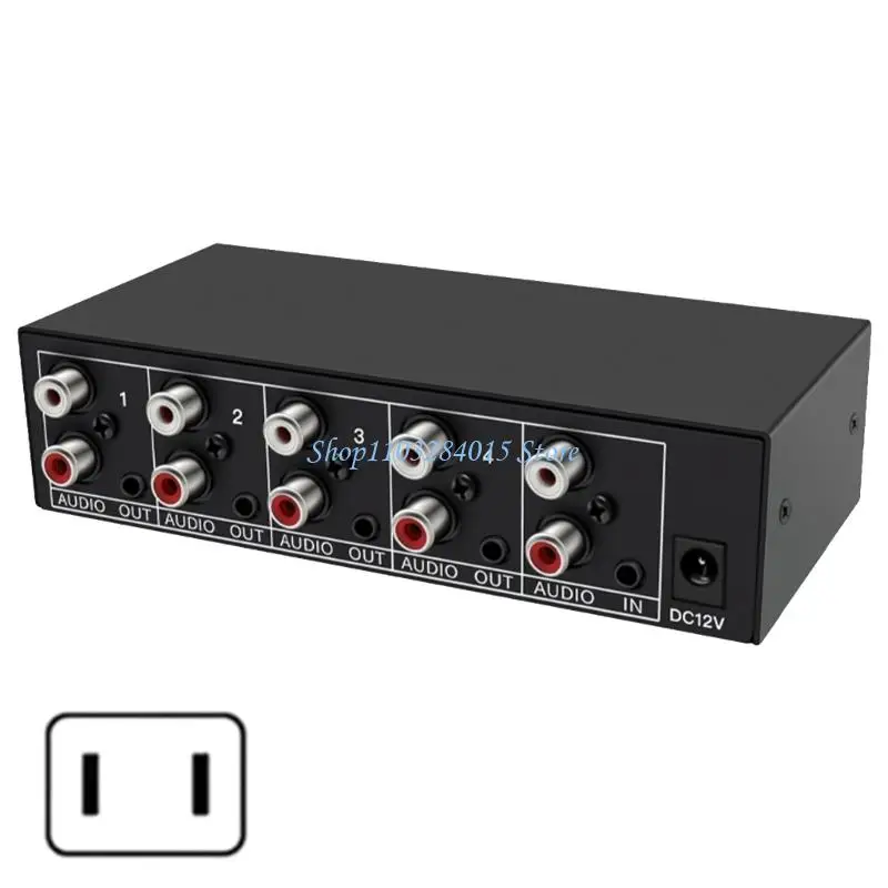 R6FF Studio Grade 4 Way Audios Splitter With AV L/R And 3.5mm Auxs Port For Home Theater Systems Audios Switcher Selectors