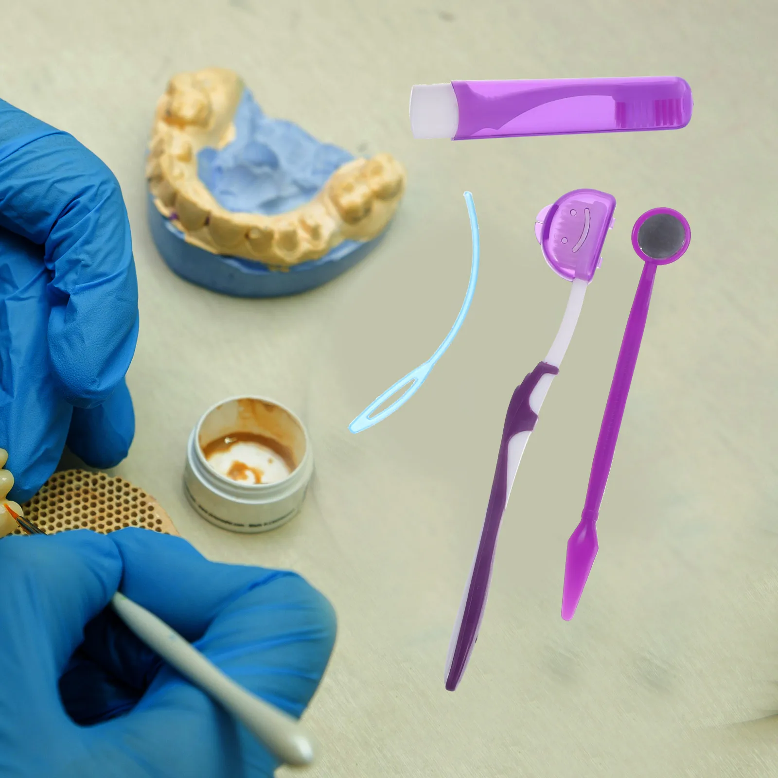 

Orthodontic Kit Flossing Brushes Toothbrush Set Oral Care Tools ABS Material Travel Friendly Teeth Cleaning for Braces Slit