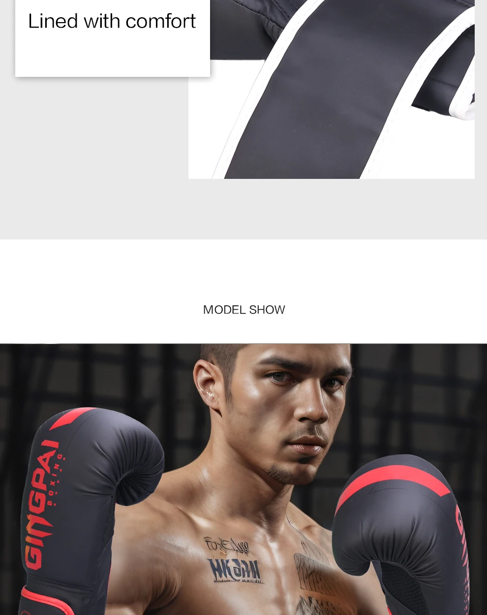 Professionelle 6/8/10/12/14oz Boxhandschuhe PU Muay Thai MMA Beruf Kickboxen Erwachsene Sandsack Trainingshandschuhe Ausrüstung – Detail 10