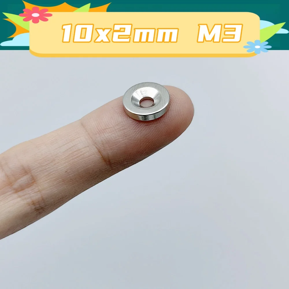 N52 Neodymium Iron Boron High-Performance International Standard Circular Countersunk Hole Strong Magnets Iman 10x2 10x3 10x4 M3