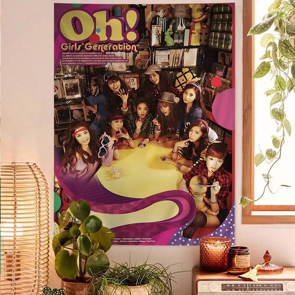 Classic Kpop Group G-Girls G-Generation Colorful Tapestry Wall Hanging Bohemian Wall Tapestries Mandala Wall Art Decor