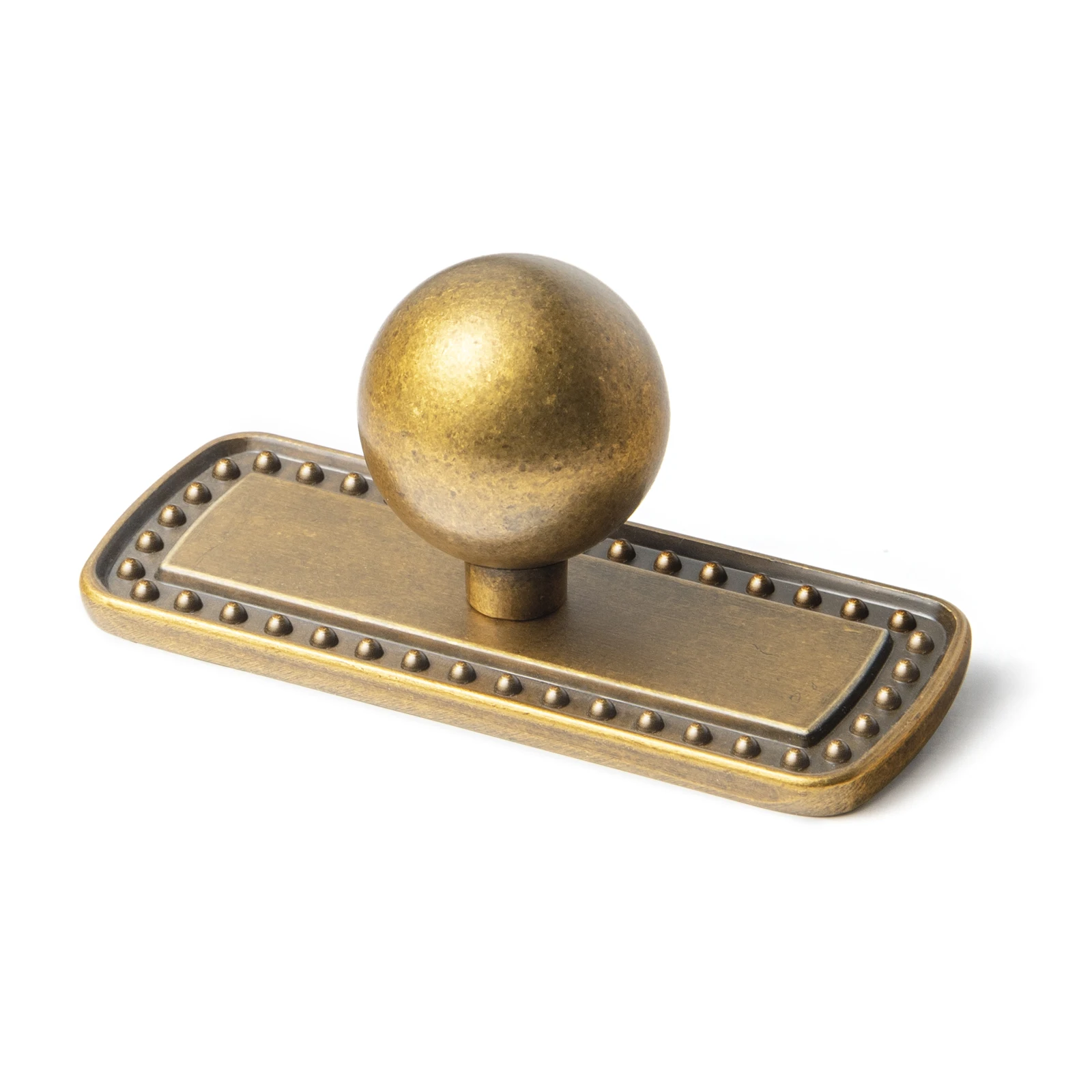 Goo-Ki Gagang Kabinet Emas Berpola dengan Pelat Belakang, Jarak Lubang 5''(128MM) Paduan Seng Gagang dan Kenop Kabinet Kuningan Antik