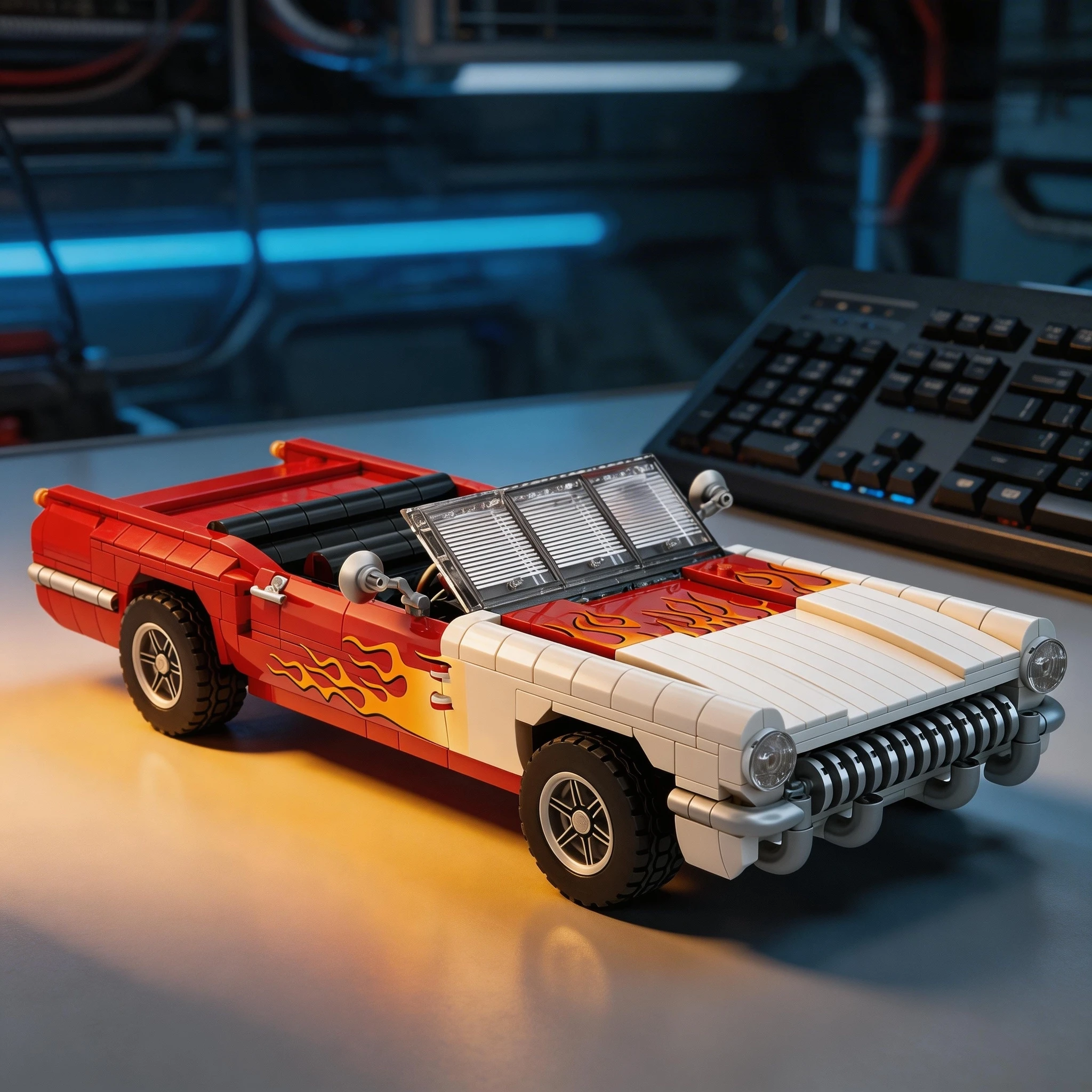 

2026 New Model Open top vintage car Model City Racing Series DIY Toys Building Blocks Boys' holiday gifts 915Pcs