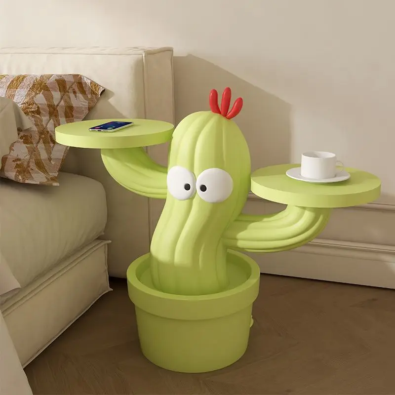 Cream Style Creative Small Movable Cactus Side Table Corner Sofa Living Room Bedside Table Floor Decoration Ornaments