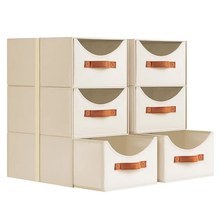 

Closet Organizers and Storage 6 Pack Fabric Storage Bins with Drawers, Collapsible Clothes Organizers Stackable Drawers for Clos