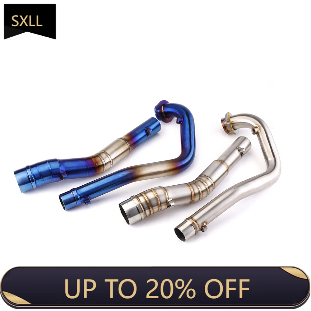 

SXLL Stainless Steel LC150 Exhaust Y15ZR Header 51mm Muffler Slide Sniper 150 Actuator 150 Elbow MSKING 150cc Muffler Tube