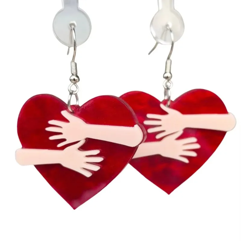 Love Palm Embrace Simple Retro Temperament Earrings Valentine's Day Series Pendant Romantic Jewelry Gift for Women