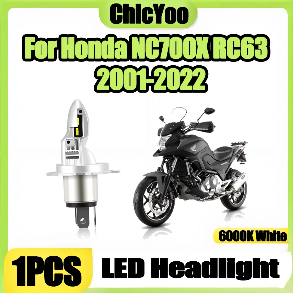 1PCS 10000LM Motorcycle Head Lamp H4 LED Headlight Bulb High Power 6000K White Super Bright 12V For Honda NC700X RC63 2001-2022