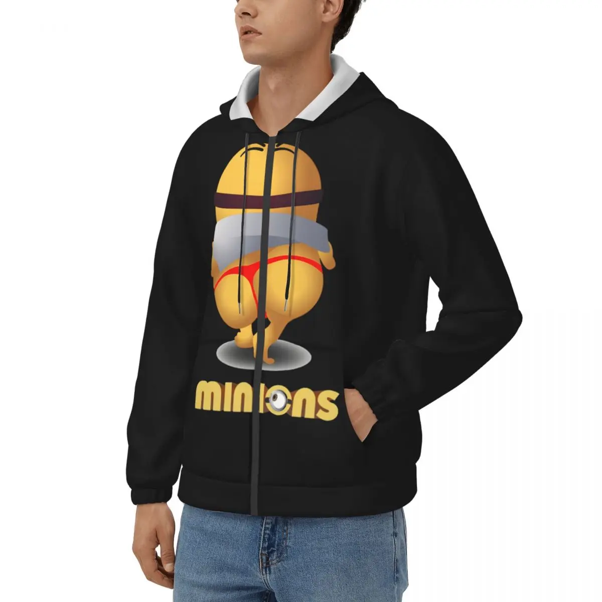 Minions Big Thongs Poppin Men's Hoodie Despicable Me Minions  Creative Hoodies Printed Clothing