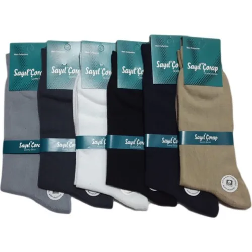 Aleph Linen 6'Lı Package Scalar Premium Solid Seamless Reinforced Male Stocking Smoked