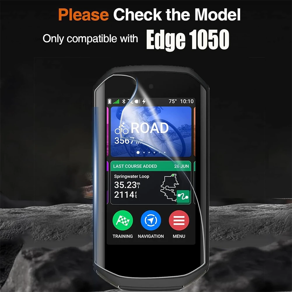 하이드로겔 스크린 보호대, 초슬림 소프트 비유리 보호 필름, Garmin Edge 1050 사이클링 태양광 컴퓨터와 호환 가능, 3 개