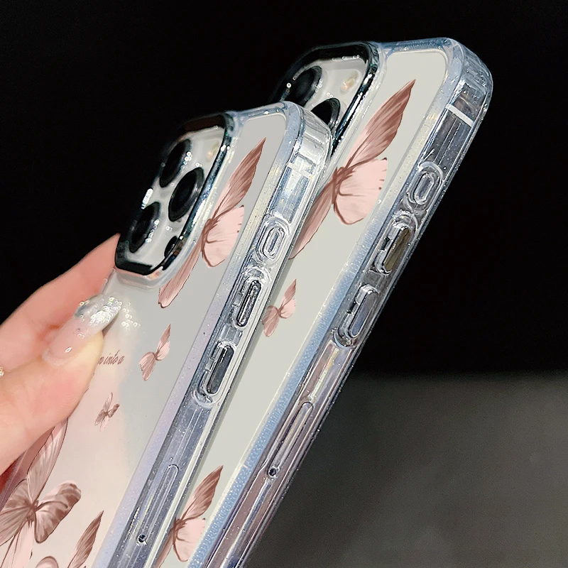 آيفون 17 برو ماكس حافظة تصفيح عدسة التطريز فراشة نمط غطاء ناعم ل فوندا آيفون 16 15 14 برو ماكس 13 12 11 الهواء #5