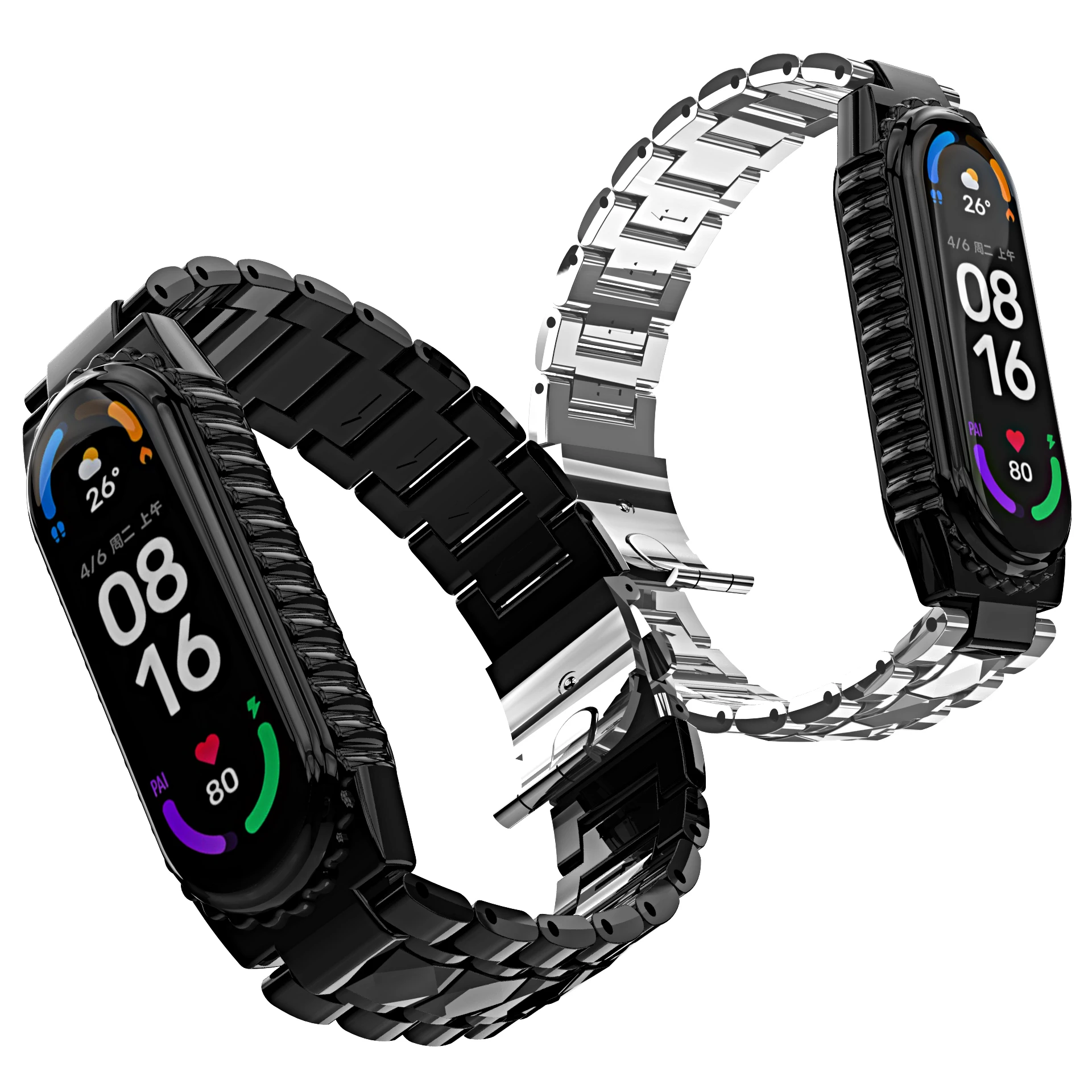 Glacier Strap For Xiaomi Mi Band 7 6 5 4 3 Metal  smart replacement Mi band 6 5 sports bracelet wristband For Mi band 4 3 Correa