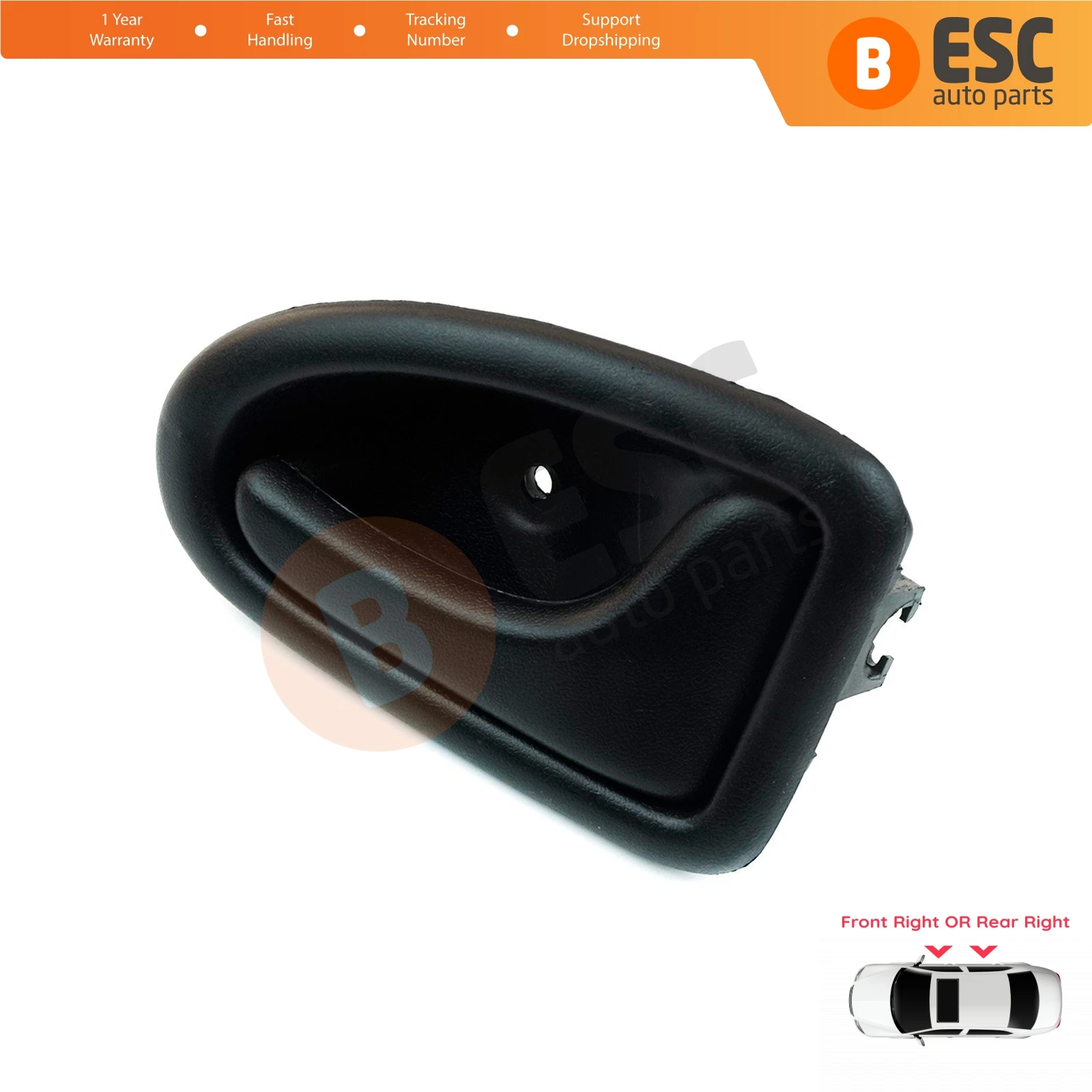 

ESC Auto Parts EDP101 Interior Inner Door Handle Front Or Rear Right Black Color 8200028995 for Renault Megane 1 1995-2002