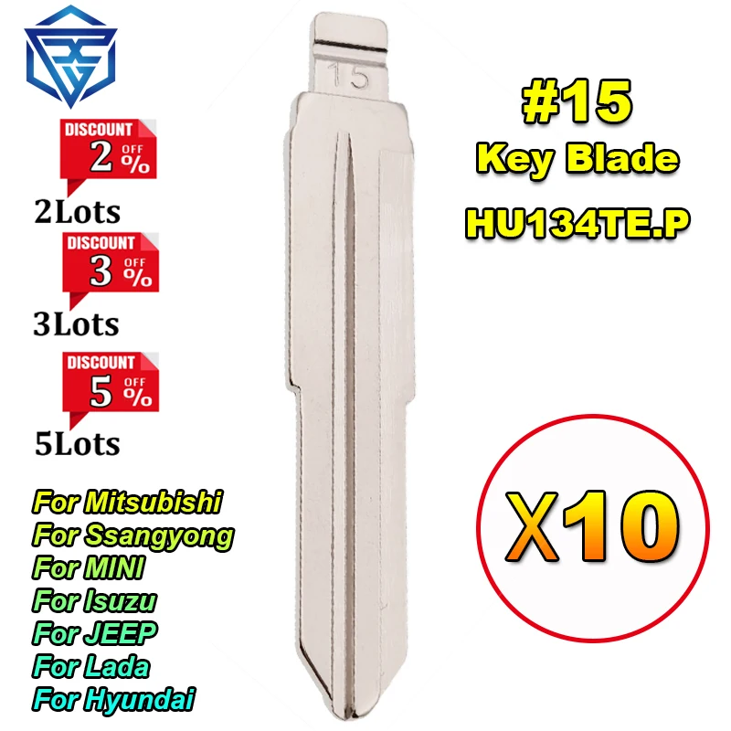 10pcs KEYDIY Metal #15 Universal Remote Key Blade KD VVDI Uncut Flip Blank For Mitsubishi Ssangyong MINI Isuzu JEEP Lada Hyundai