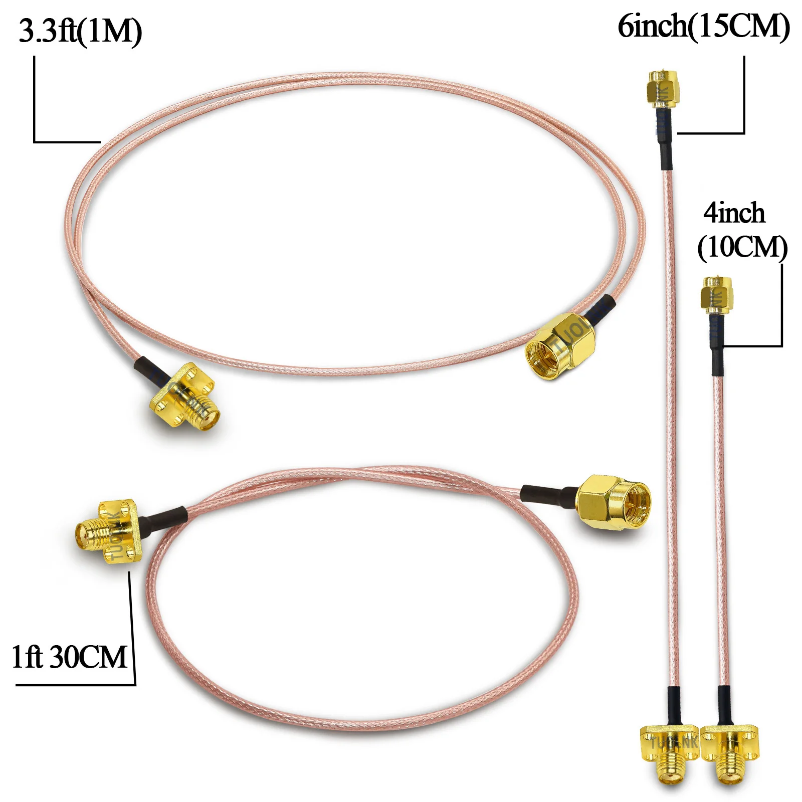 RG316 Coax Cable SMA Male to SMA Female 4 Hole Panel Flange Connector Pigtail Jumper WIFI Router Antenna RF Coaxial Cable