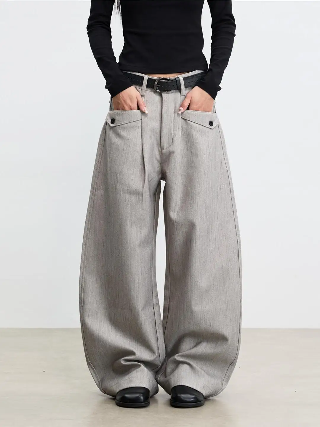 

American Retro Blade Wide Leg Suit Pants Loose Casual High Waist Trousers for Men And Women Casual Busin Sle Pure Color