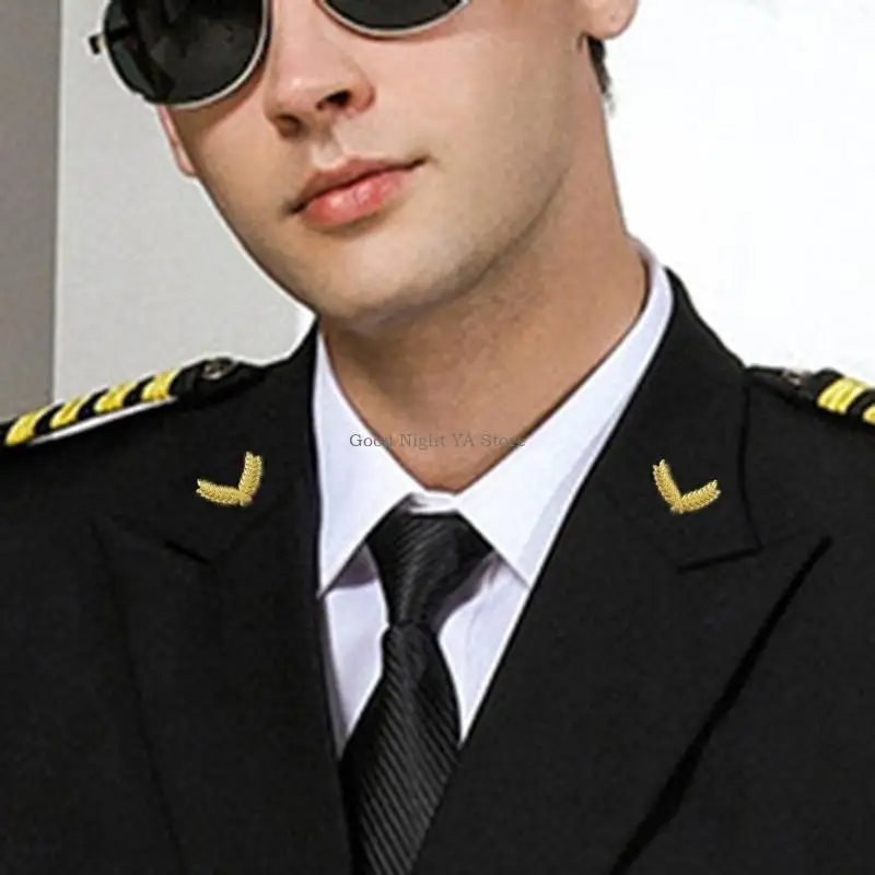 Aviation Uniform Caps Badge for Roleplaying Party Uniform Hat Badges 5PCS
