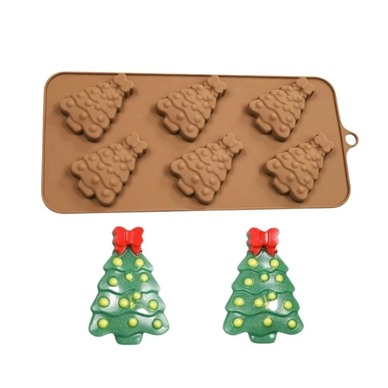 Christmas Party Silicone Chocolate Candy Molds Flexible Baking Mould for Dessert C7AC