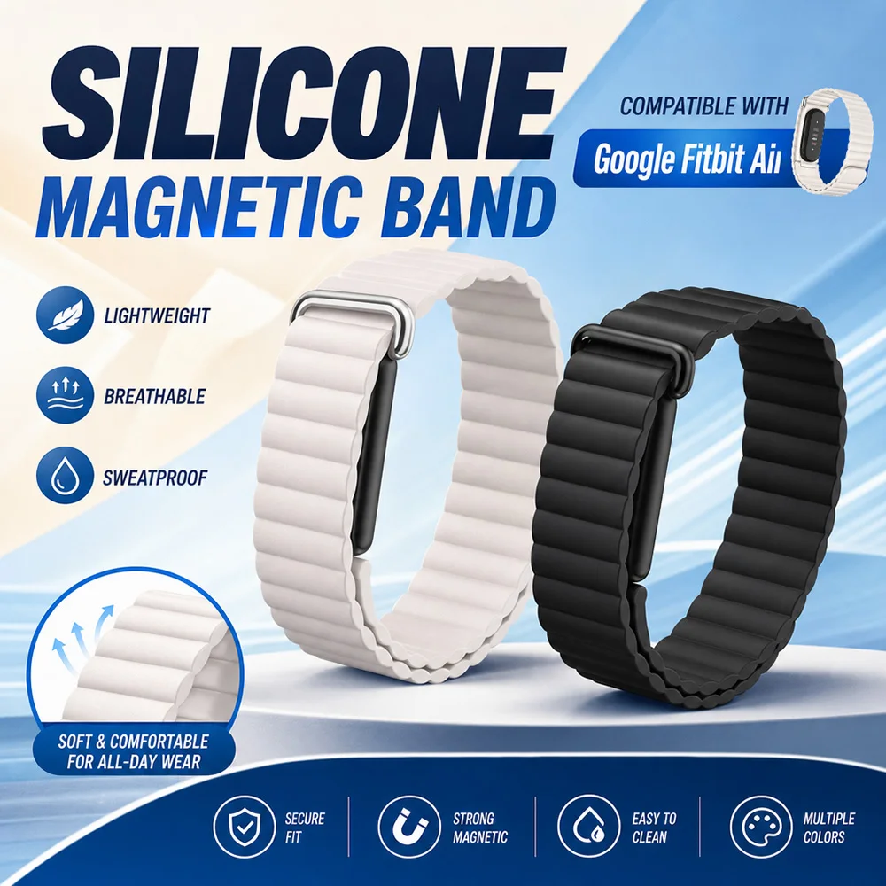 Neues einteiliges Silikon-Uhrenarmband für Google Fitbit Air, ganztägig atmungsaktives, bequemes Ersatzarmband für Google Fitbit Air