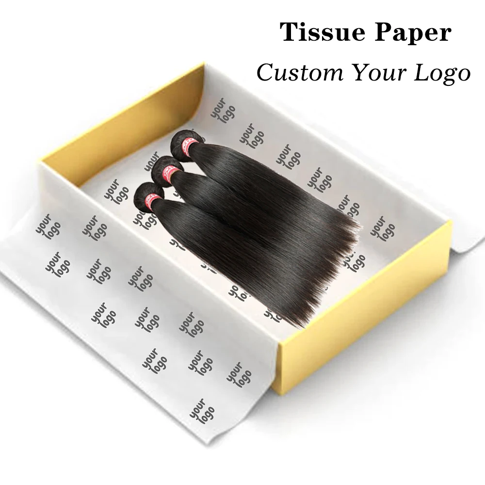 20/40Sheets Personalized Copy Paper For Wig Packing 70*50Cm Tissue Paper With Logo Soft Wig Wrapping Paper White Snow Pear Paper