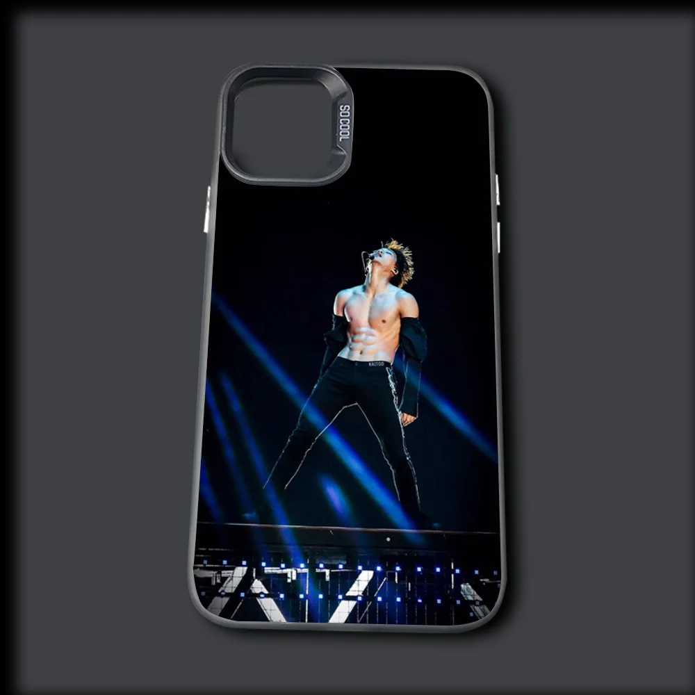 Singer J-JIMINS-S Boy Phone Case For iPhone 16,15,14,13,12,11,Mini,Pro,MAX Gray Drop Matte Shockproof Soft Cover