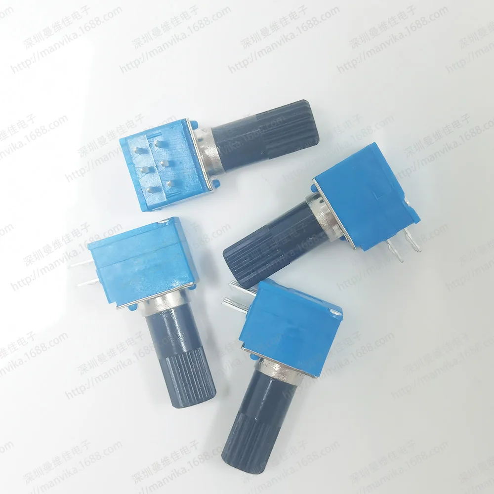 RK097 sealed two-channel potentiometer Potentiometer with plastic handle Automobile power amplifier sound volume potentiometer