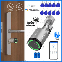 IP67 Waterproof Euro TTlock App Remote Smart Door Lock Cylinder Electronic Lock Support Support Alexa/Google Assistant