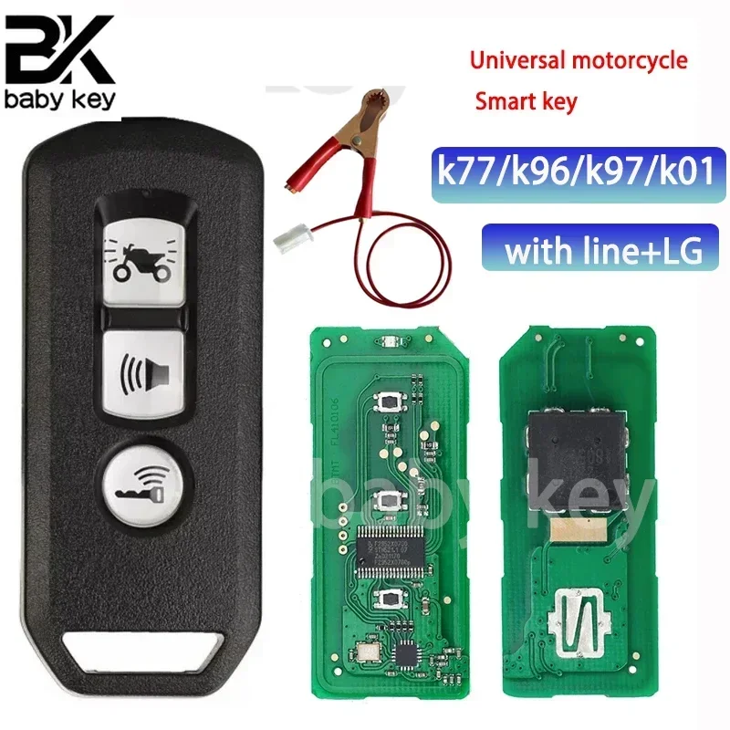 BB Key Universal Remote Key for Honda Motorcycle K01 K77 K96 K97 3 Buttons 434MHz ID47 Chip Connection Line Matching No Password