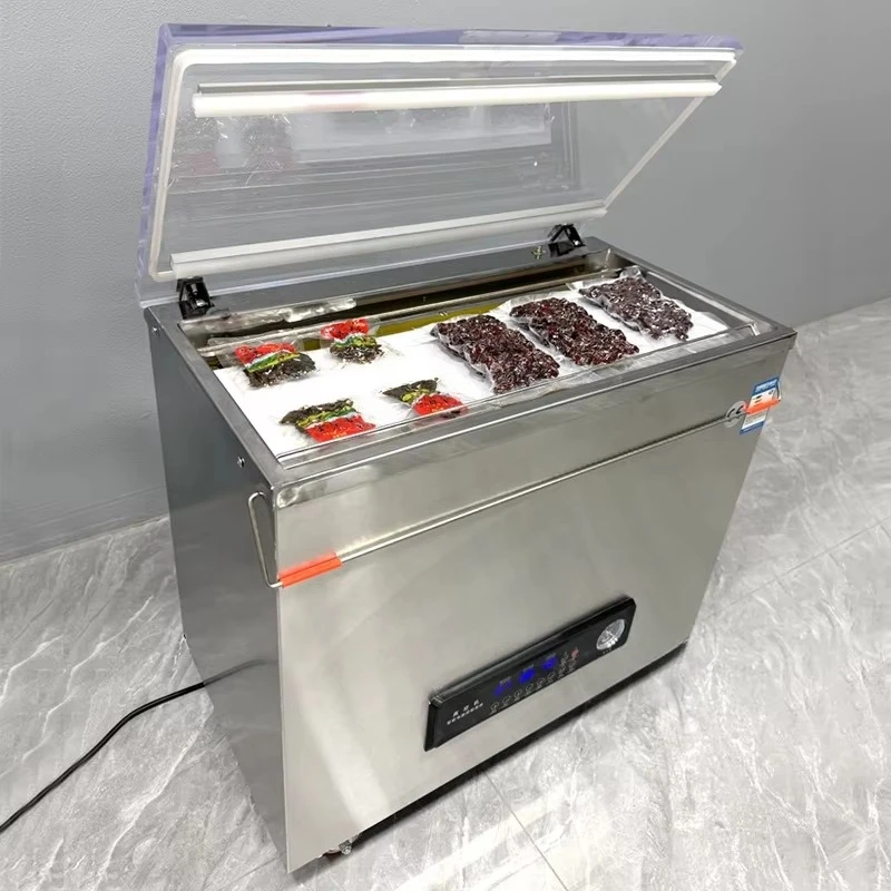 الحبوب الأرز فراغ باكر التلقائي فراغ باكر غرفة واحدة لحوم الصويا الغذاء آلة تغليف فراغ #4