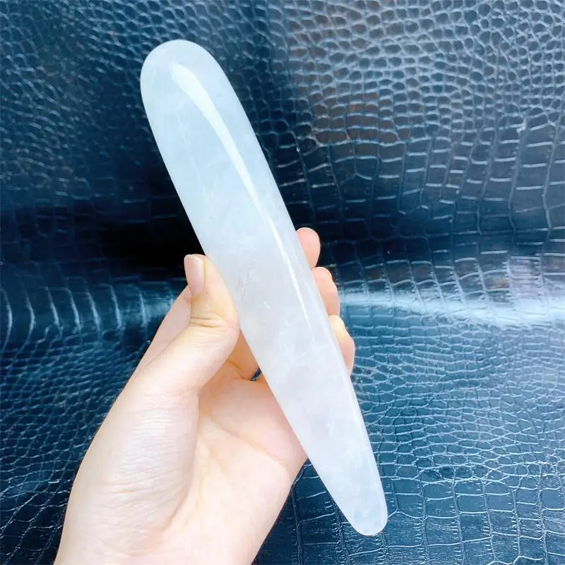 18cm Natural Clear Quartz Crystal Large Massage Penis Wand Gemstone Yoni for Women Health Smooth Polished Reiki Gifts