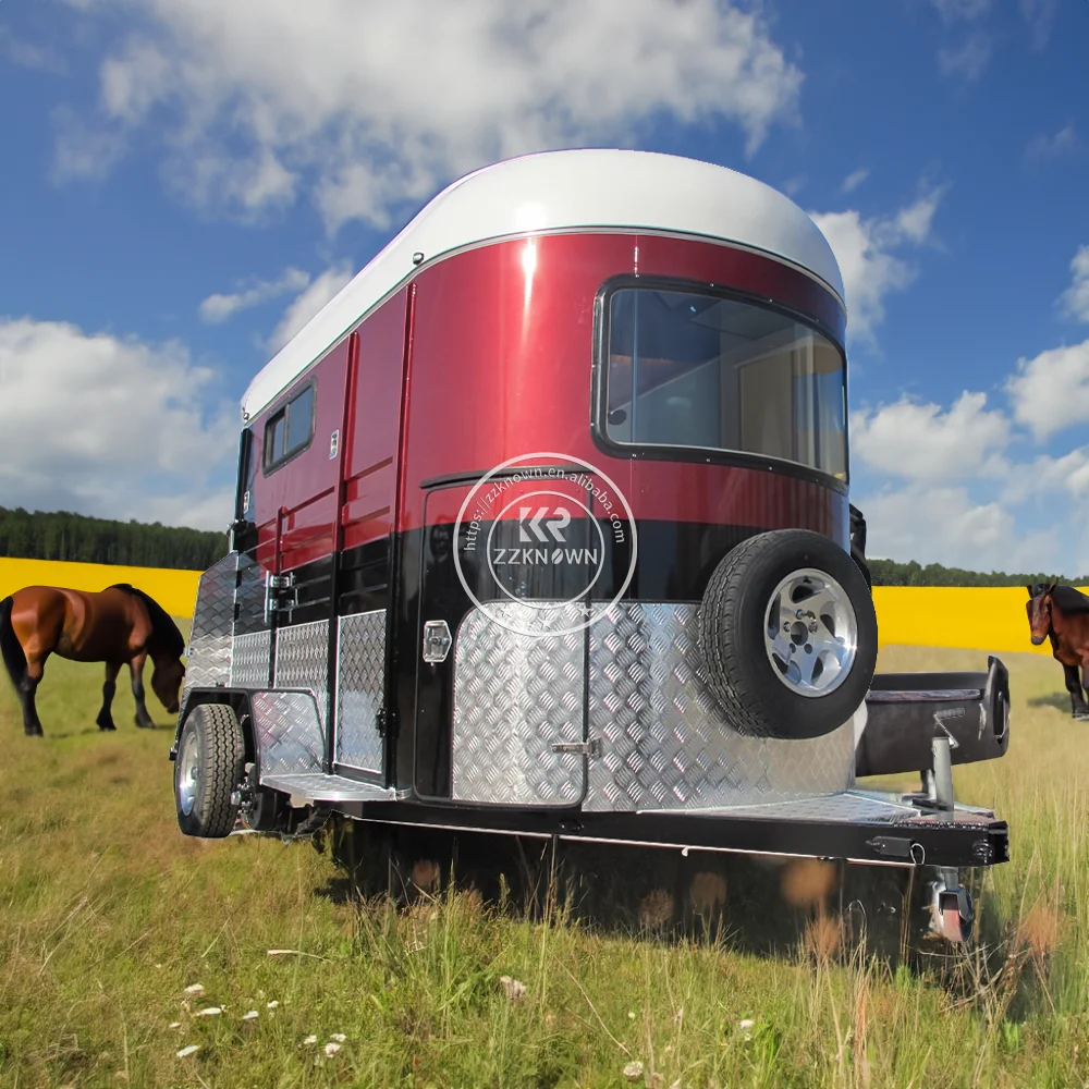 Deluxe Horse Trailer With Front Ramp Door Awning And Barn Doors Premium Trailers