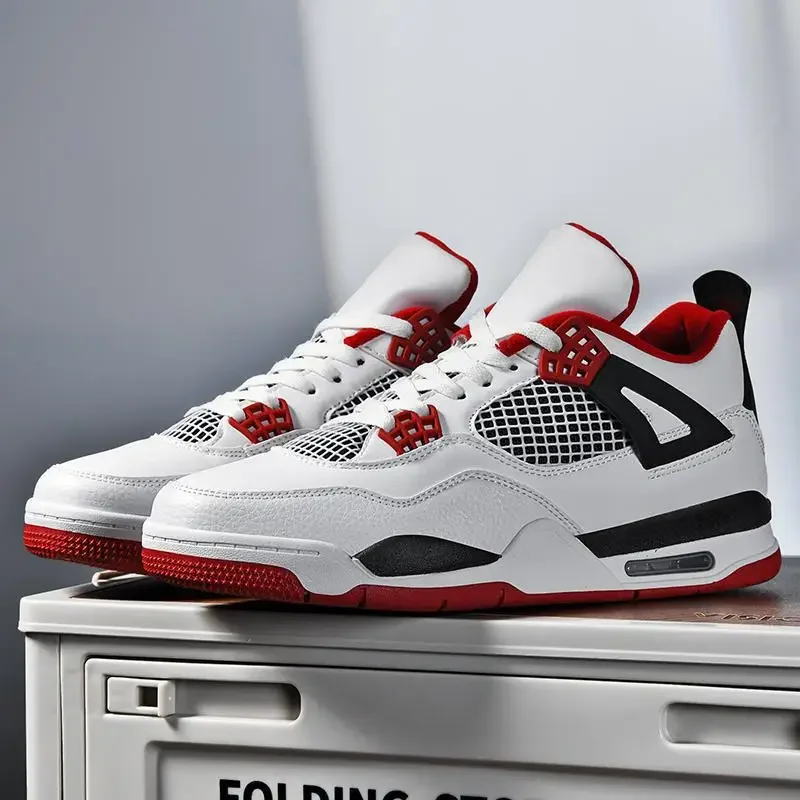 أحذية كرة السلة الرياضية للرجال العمل الترافي أزرق أبيض أسمنتي جامعة باريس AJ4 أحذية الزوجين الكهربائية الأم #1