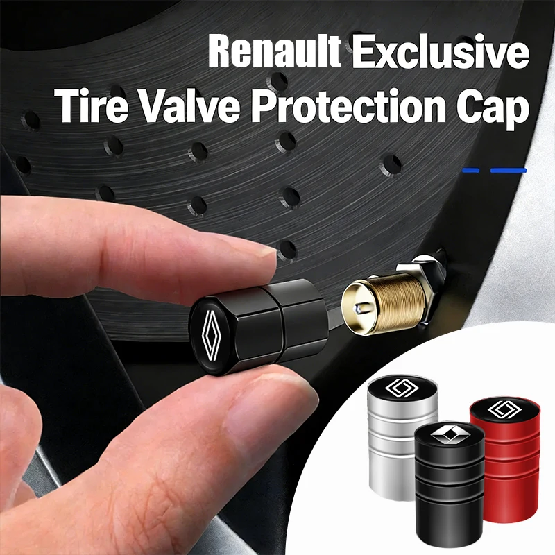4 tapas de válvula de neumático de aleación de aluminio para Renault Clio Sandero Captur Megane R5 4 E-tech Scenic Austral QM6