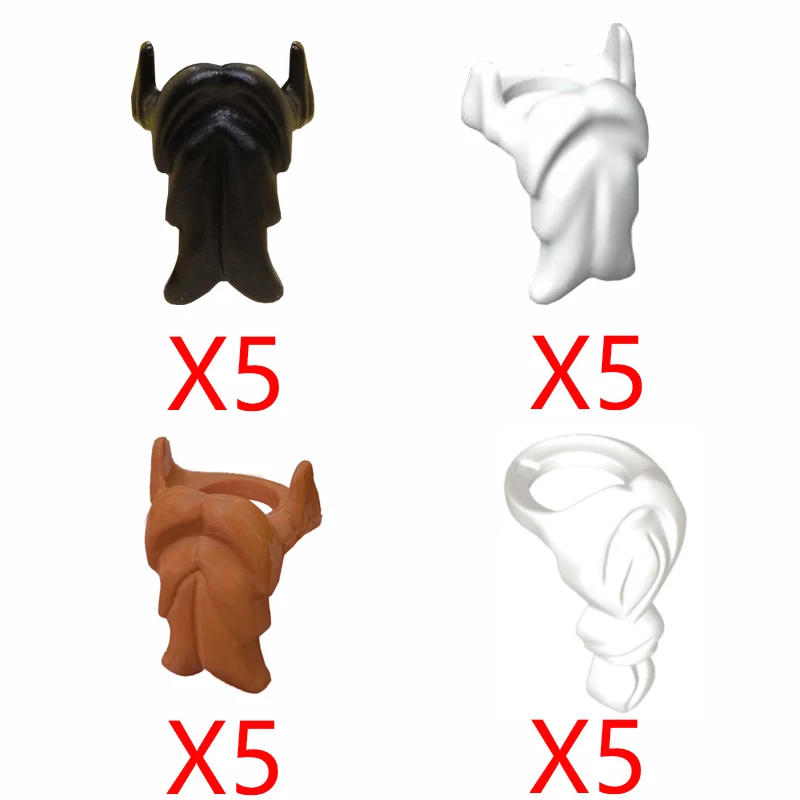 MOC Hat Beard Figure Accessories Building Blocks Wizard Hat Santa Claus Beard Scarf Mask Suit Tie Assembly Bricks Toys Gift T02 view 5