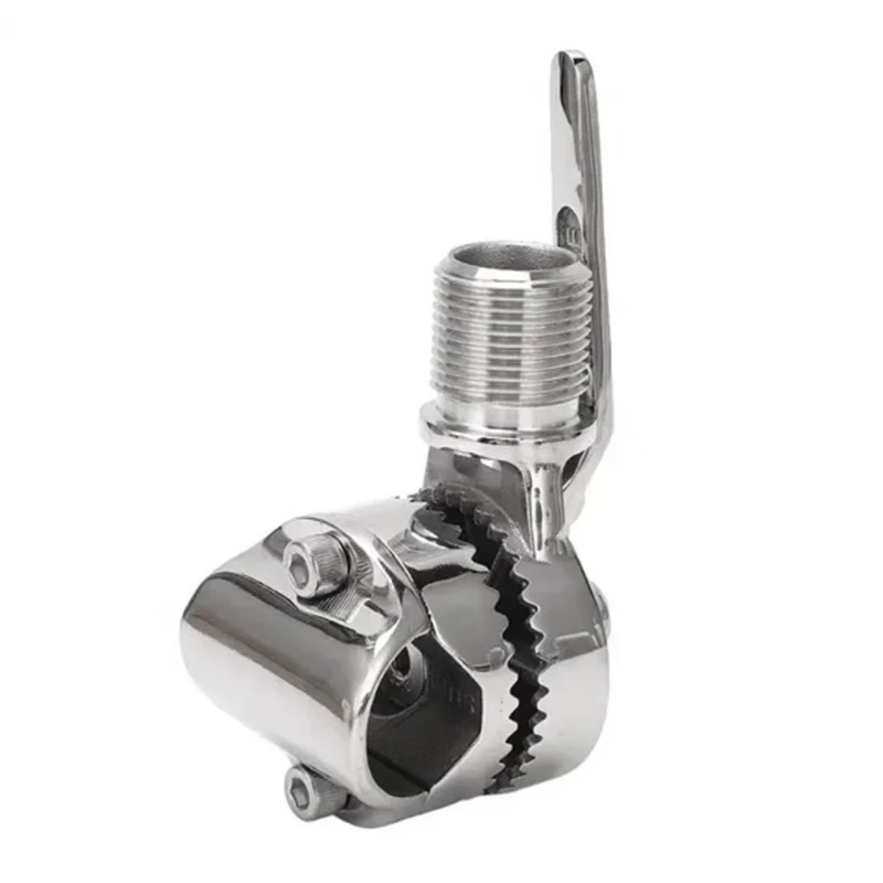 Boat Antenna Mount Clamp On Base with Threaded Post Fit