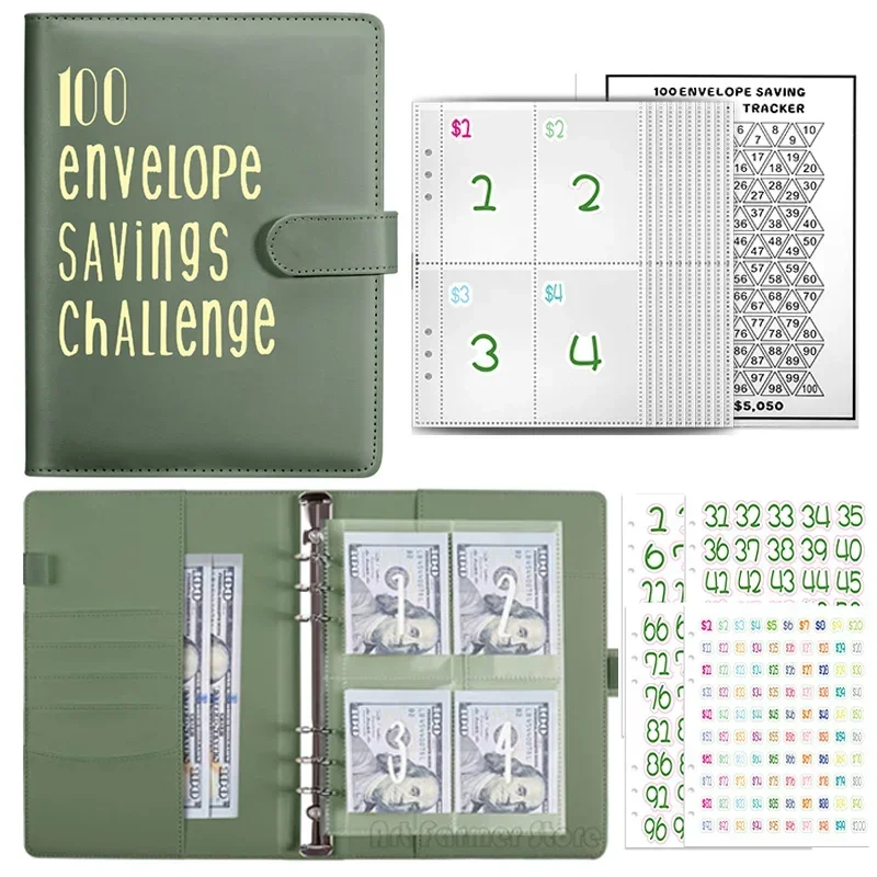 

$5,050 Savings Challenge Binder with 100 A5 Envelopes - Fun & Motivating Cash Budget System to Reach Your Financial Goal, Perfec