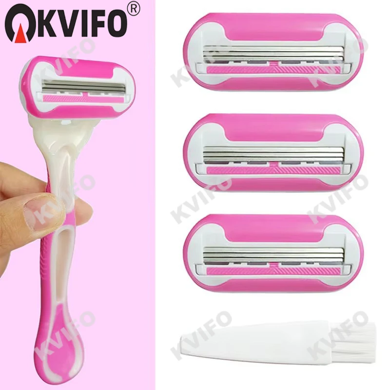 KVIFO 3-Layer Manual Shaving Razor Ultra-Sharp Blades for Effortless Glide Anti-Irritation Design Long-Lasting Durability Perfe