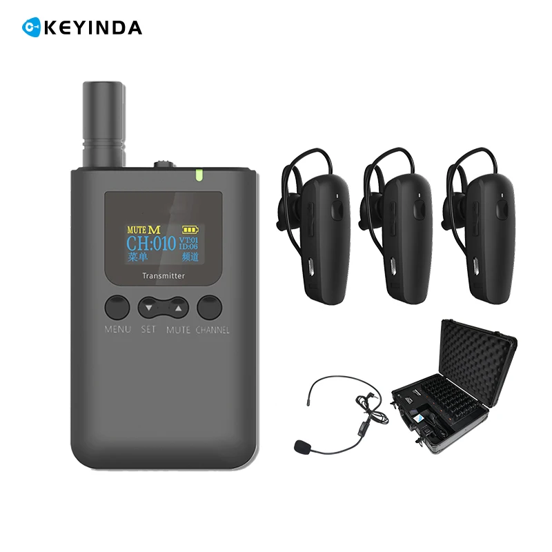 Sistema de guia de áudio sussurro sem fio 2.4G para passeios de museu, palestras educacionais, serviços de igreja e interpretação simultânea