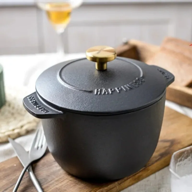 Mini Rice Cooker & Iron Stew Pot Combo -  Non-stick Multi-functional Cooking Pot for Soup/Stew/Porridge, Home Use