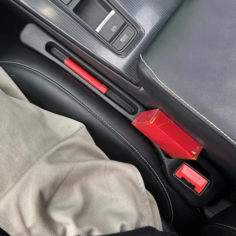 2PCS Black Universal Car Seat Gap Filler, Anti‑Drop Crevice Storage for Phone Wallet, Car Interior Accessories
