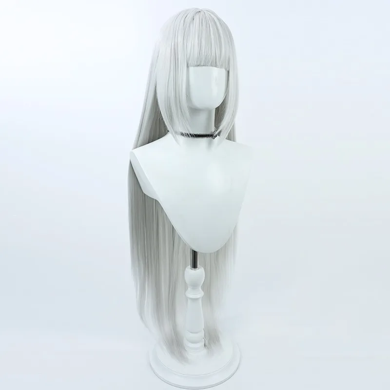 Mignon Goddess of Victory Nikke Buller Cosplay Wig Silver White Long Loose Hair Simulated Scalp