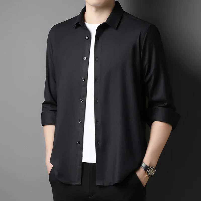 

Spring and Autumn Lapel Formal Shirts for Men Long Sleeve Shirt for Men Button Up Shirt Men Man T-shirt Mens Designer