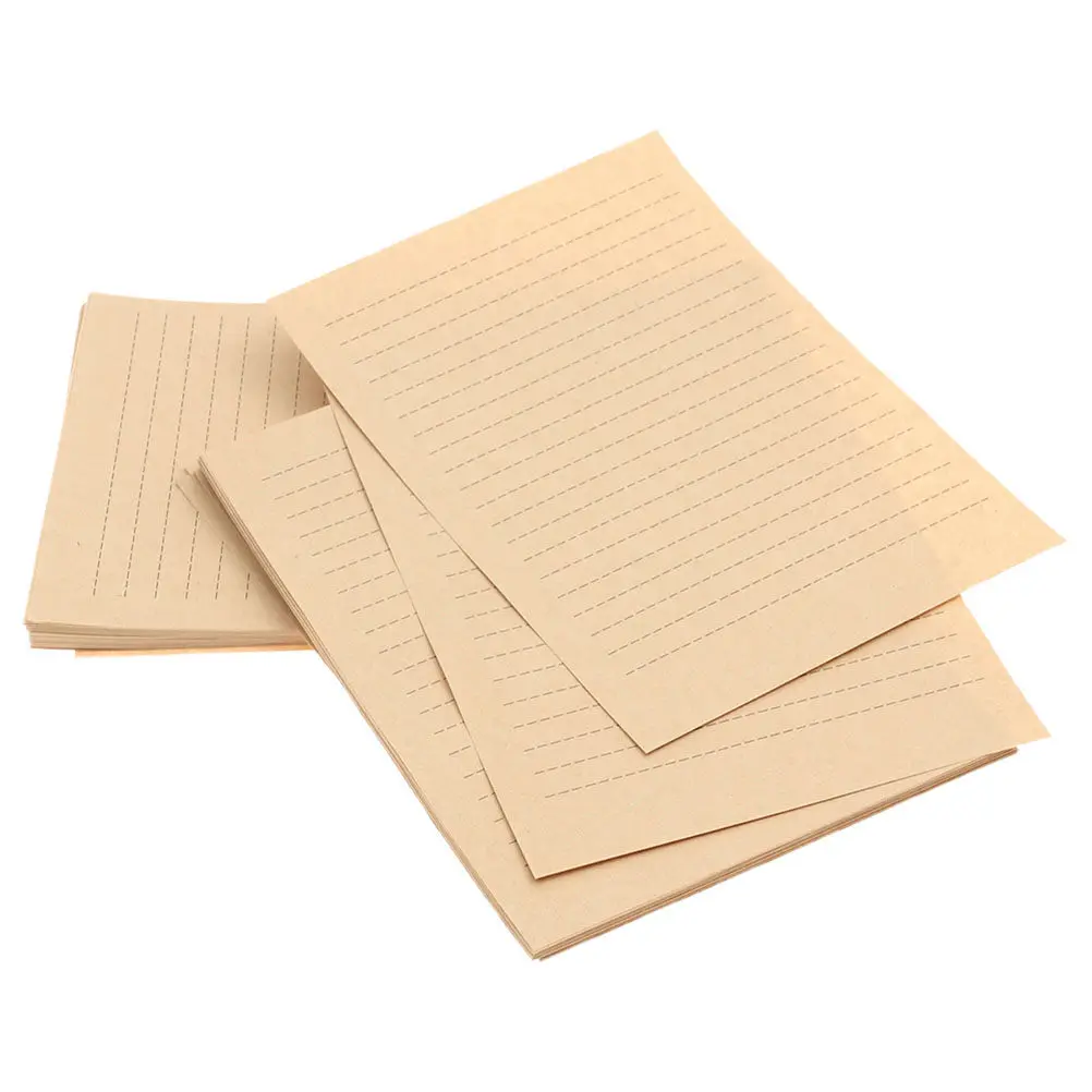 

50 Sheets A5 Vintage Kraft Writing Paper Lined Stationery Set for Letters Calligraphy Notes Invitations Graduation Greeting