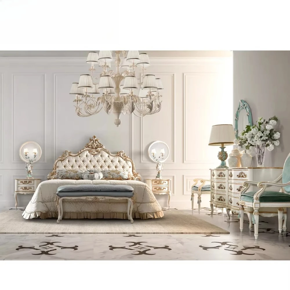 High-end High Bedroom Bedside Locker 2 Drawer Luxury Villa Drawer Bedside Cabinet Bedroom Cabinet European Style