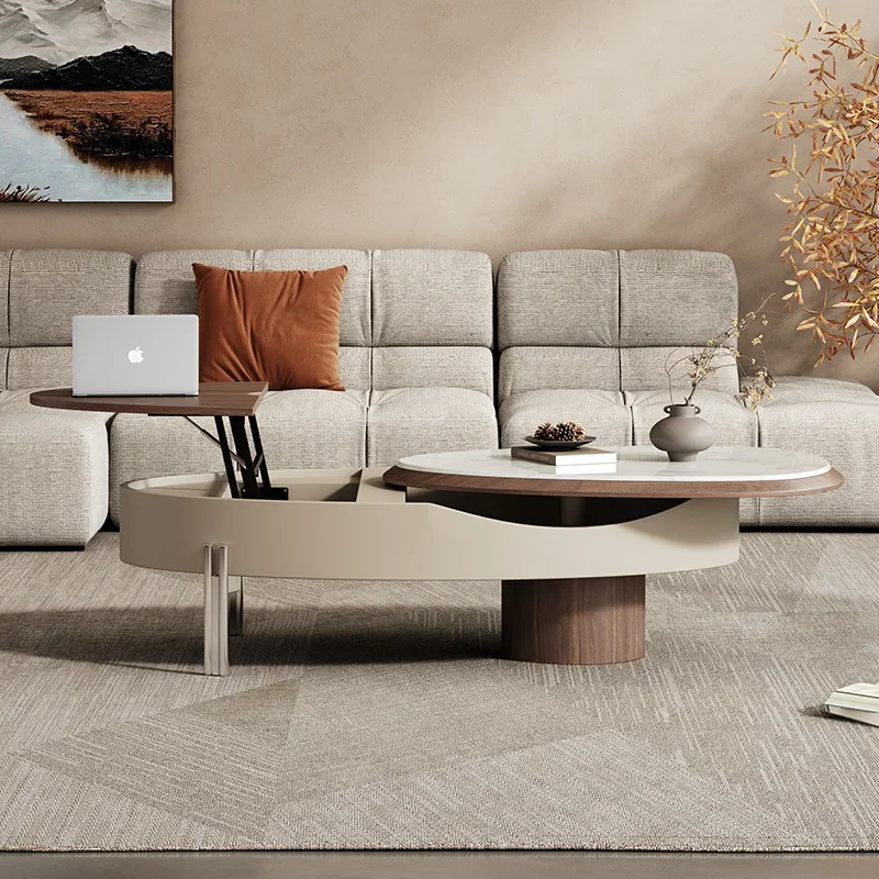 

Living Room Modern Coffee Table, Nordic Books Storage Design, Minimalist Unique Center Table