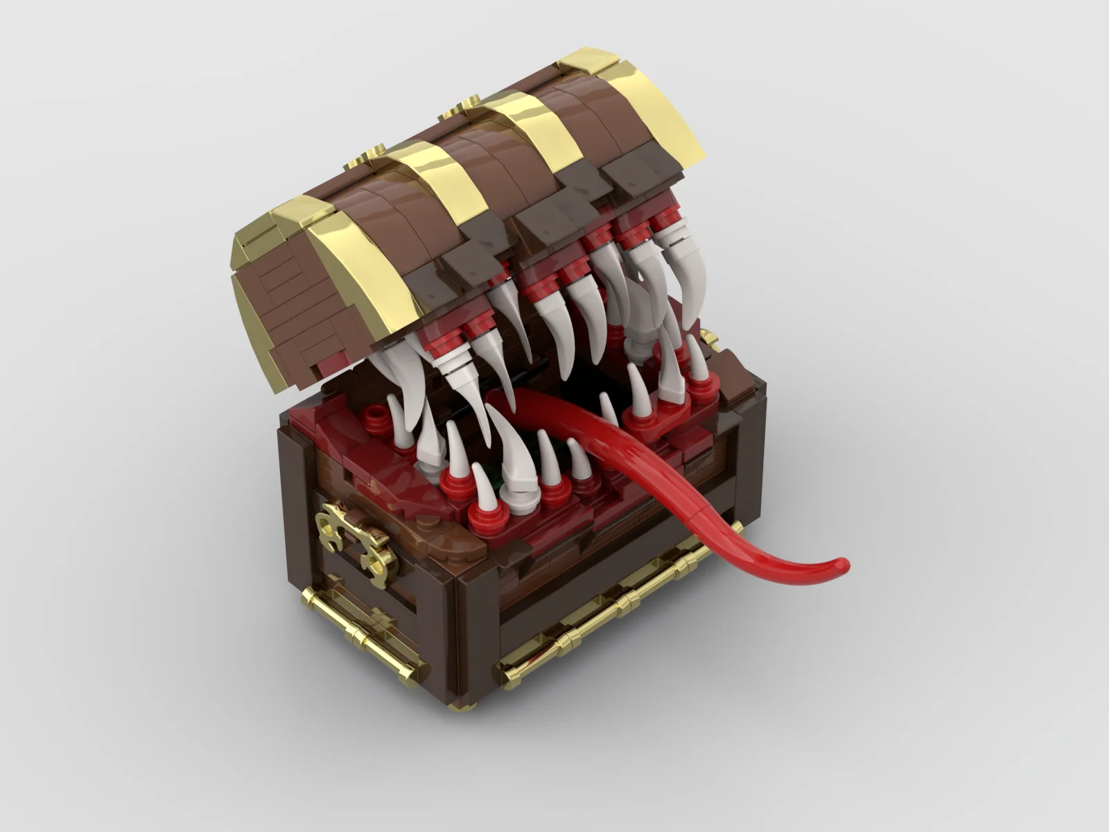 Gobricks MOC Ideas Game Mimics Chest Monster Box Figures Building Blocks Diabloed Fantasyed Brick Model Toy for Children Gift